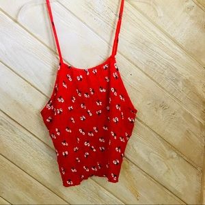 NWT SIM & SAM CROPPED TANK XL BARN RED Loose Fit